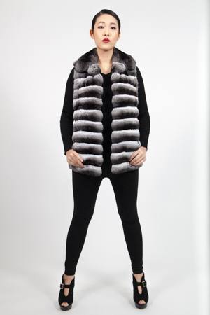 Marc Kaufman Furs presents a horizontal chinchilla fur vest from Marc Kaufman Furs USA,Fur coats in Argentina, fur coats in Chile, fur coats in Venezuela, fur coats in Australia, fur coats in Belgium,fur coats in Netherlands, fur coats in Norway,fur coats in Sweden,fur coats in Dubais,fur coats in Egypt,fur coats in Egypt,fur coats in Kuwait, fur coats in South Africa,fur coats in Tunisia,fur coats in the Falklands