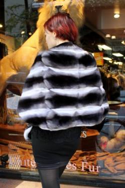 Black Velvet Chinchilla Fur Cape NYC