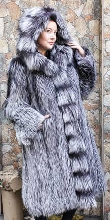 Silver Fox Fur Stroller Hood Marc Kaufman Furs NYC