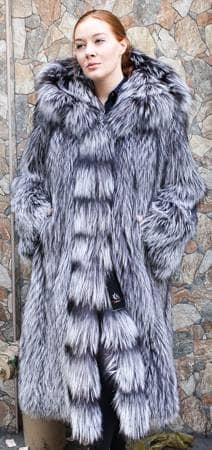 Amazing Silver Fox Fur Stroller Hood Marc Kaufman Furs NYC Fur Store Paris