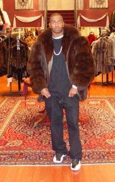 Brown Fox Mens Fur Bomber Jacket