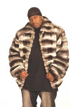 Mens Chinchilla Fur Bomber Jacket Horizontal