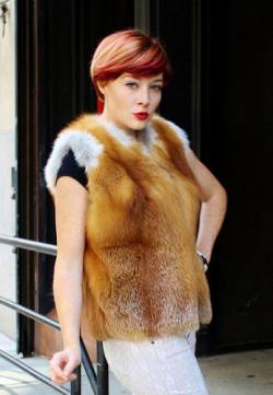 Natural Red Fox Fur Vest