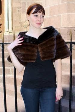 Mahogany Ranch Mink Fur Caplet Marc Kaufman Furs NYC