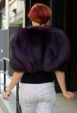 Sexy Purple Fox Fur Bolero