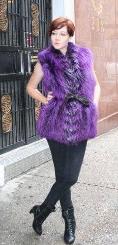 Purple Fox Fur Vest