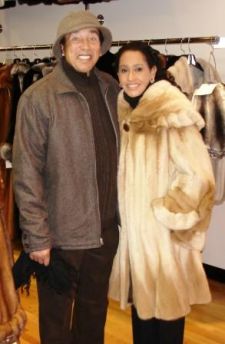 Smokey Robinson wears a Two Toned Mink Fur Men's Jacket in New,York