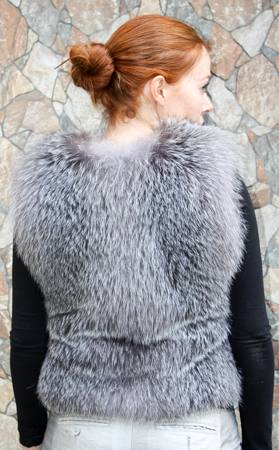 Saga Indigo Fox Fur vest