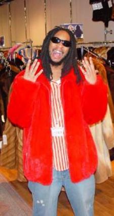 LIl Jon Red Mink Bomber Fur Jacket