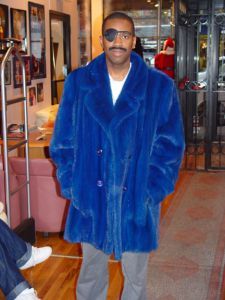 Slick Rick Blue Mink Fur Stroller