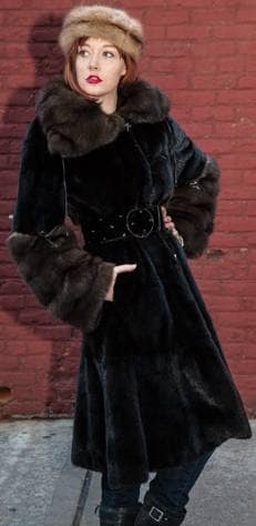 Blackglama Mink Coat Russian Sable Collar Cuffs