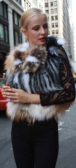 Marc Kaufman Furs Presents a fox fur vest from Marc Kaufman Furs New York,Argentina,United Kingdom,Austria,Denmark,Norway,Australia,Finland,Saudi Arabia,Oman,Kuwait,Jordan,Egypt