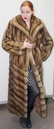 Full Length Golden Russian Sable Directional Coat 4477