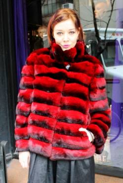 Marc Kaufman Furs presents a red chinchilla fur jacket from Marc Kaufman Furs New York City,from Marc Kaufman Furs New York,Fur coats in Argentina, fur coats in Chile, fur coats in Venezuela, fur coats in Australia, fur coats in Belgium,fur coats in Netherlands, fur coats in Norway,fur coats in Sweden,fur coats in Dubais,fur coats in Egypt,fur coats in Egypt,fur coats in Kuwait, fur coats in South Africa,fur coats in Tunisia,fur coats in the Falklands