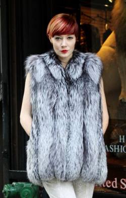 Sporty Silver Fox Fur vest