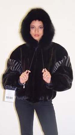 Ranch Mink Jacket Blue Iris Mink Fur Inserts