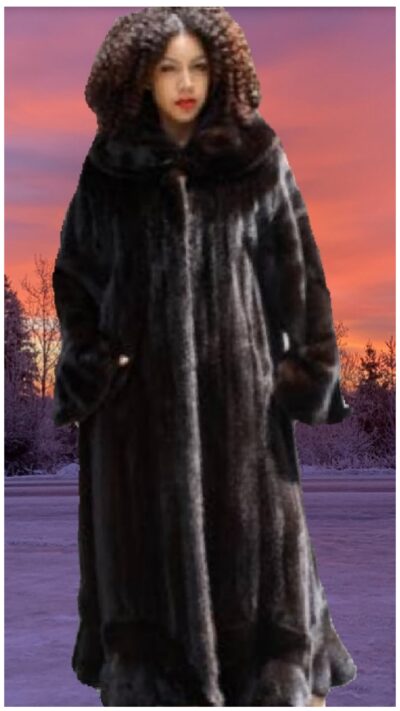 plus size ranch mink fur coat