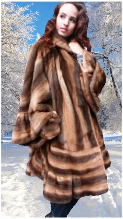 plus size whiskey brown mink stroller kimono style