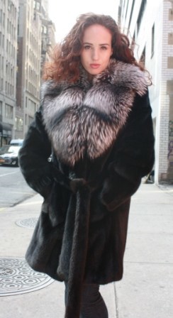 Marc Kaufman Furs Presents a ranch mink fur jacket with silver fox fur collar from Marc Kaufman Furs New York,Argentina,United Kingdom,Austria,Denmark,Norway,Australia,Finland,Saudi Arabia,Oman,Kuwait,Jordan,Egypt