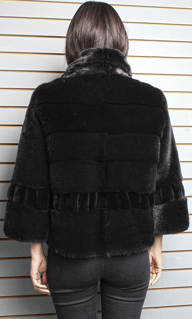 Ranch Pleated Sheared Mink Fur Jacket