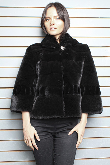 Ranch Pleated Sheared Mink Fur Jacket