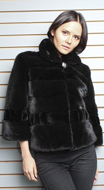 Ranch Pleated Sheared Mink Fur Jacket