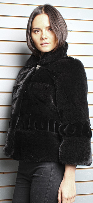 Ranch Pleated Sheared Mink Fur Jacket