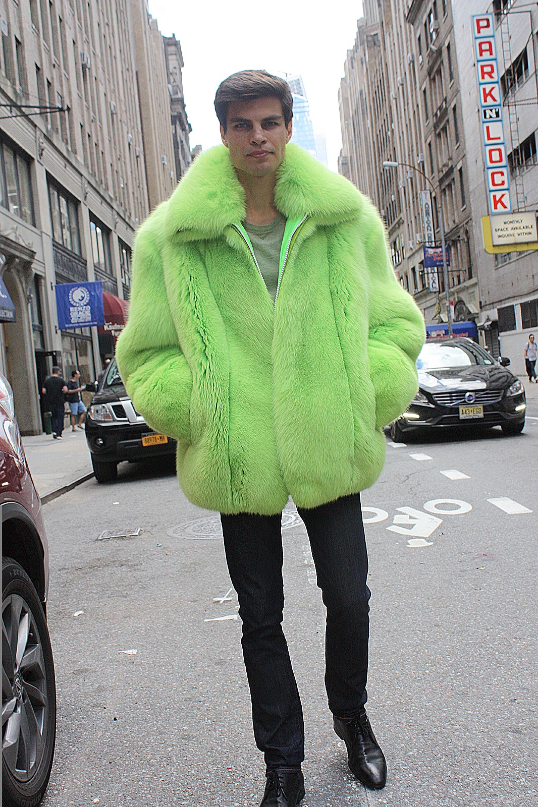 men's fox fur jacket