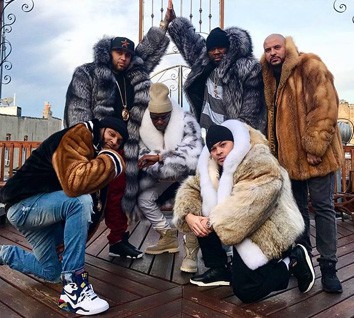 50 Cent In Furs Coat Uncle Murda and Crew