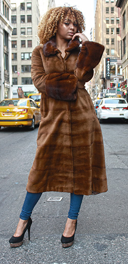 Brown Sheared MInk Fur Coat