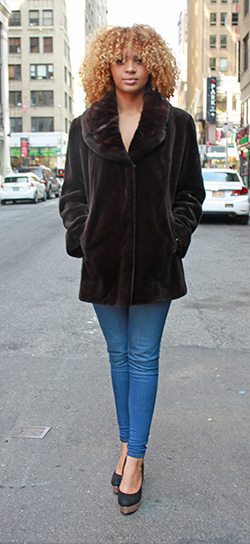 Brown Sheared Mink Jacket