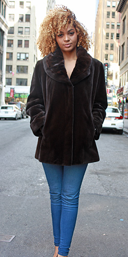 Brown Sheared Mink Jacket