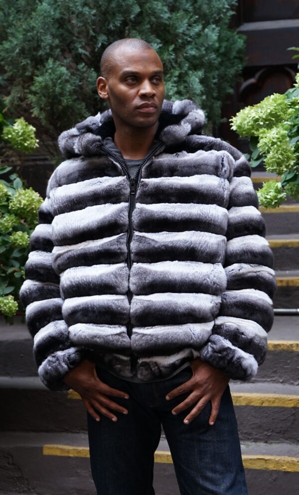 Mens Chinchilla Jacket Horizontal Bomber