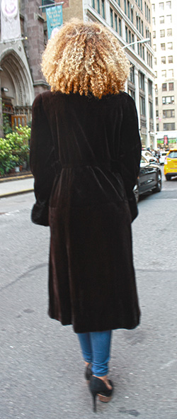 Dark Brown Sheared Mink Fur Coat