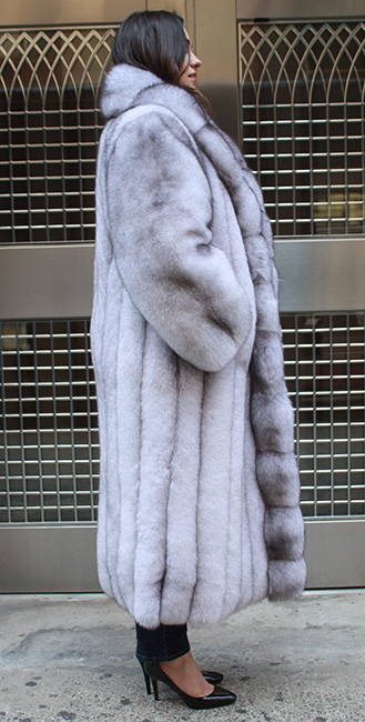 Full Length Blue Fox Fur Coat