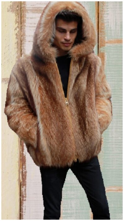 mens bomber fur jacket