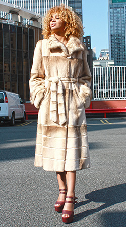 Two Toned Rex Rabbit Fur Coat