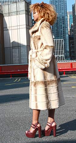 Two Toned Rex Rabbit Fur Coat