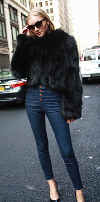 Black Fox Fur Jacket