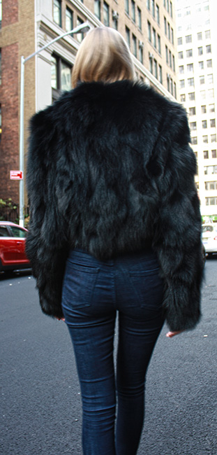 Black Fox Fur Jacket