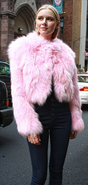 Light Pink Fox Fur Jacket