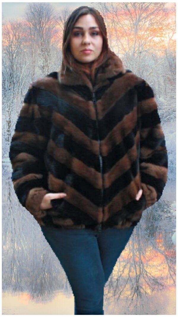 plus size ranch mahogany mink bomber