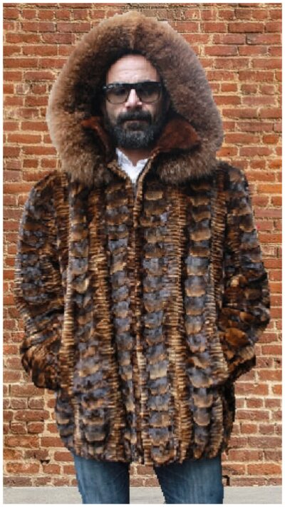 men sheared mink jacket