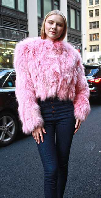 Pink Fox Fur Jacket