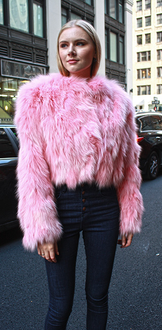 Pink Fox Fur Jacket