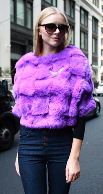 Purple Rabbit Fur Capelet