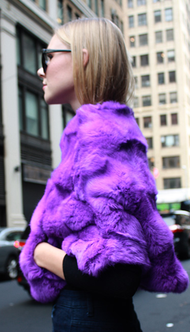 Purple Rabbit Fur Capelet