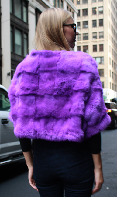 Purple Rabbit Fur Capelet