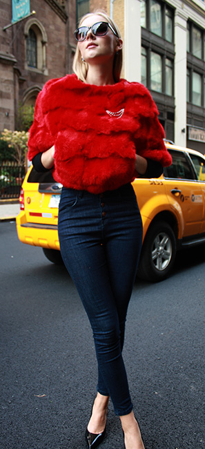 Red Rabbit Fur Capelet