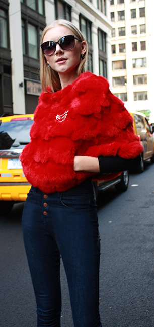 Red Rabbit Fur Capelet